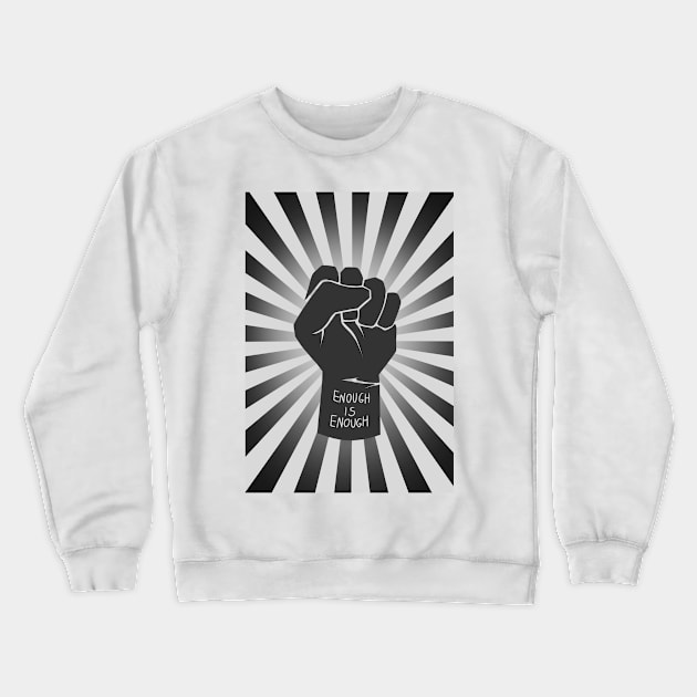 black raising fist | enough is enough | retro, vintage Crewneck Sweatshirt by acatalepsys 